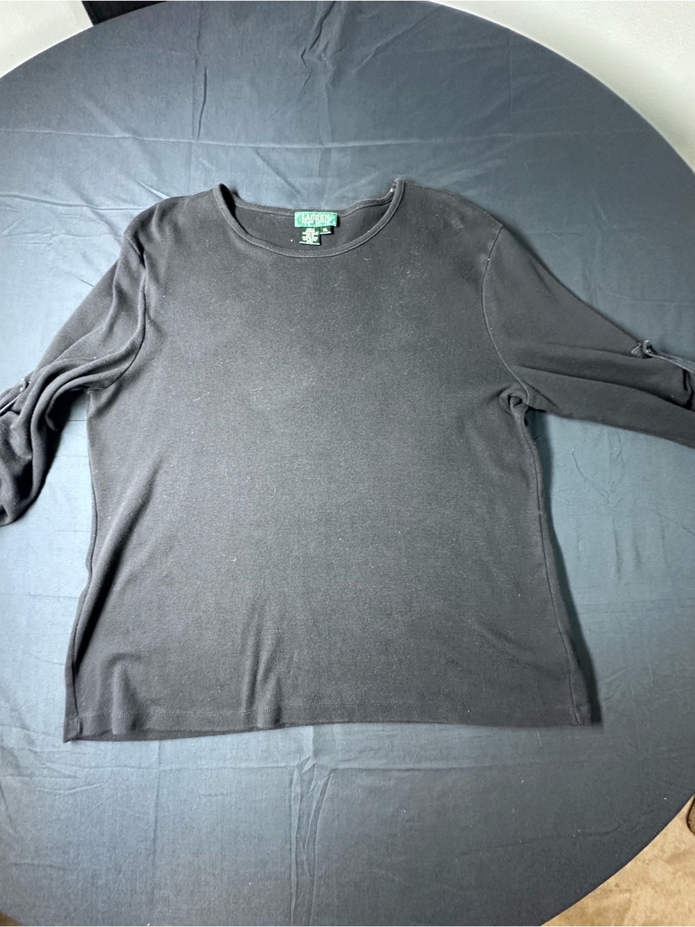 Lauren Ralph Lauren Black Crewneck Long Sleeve Top